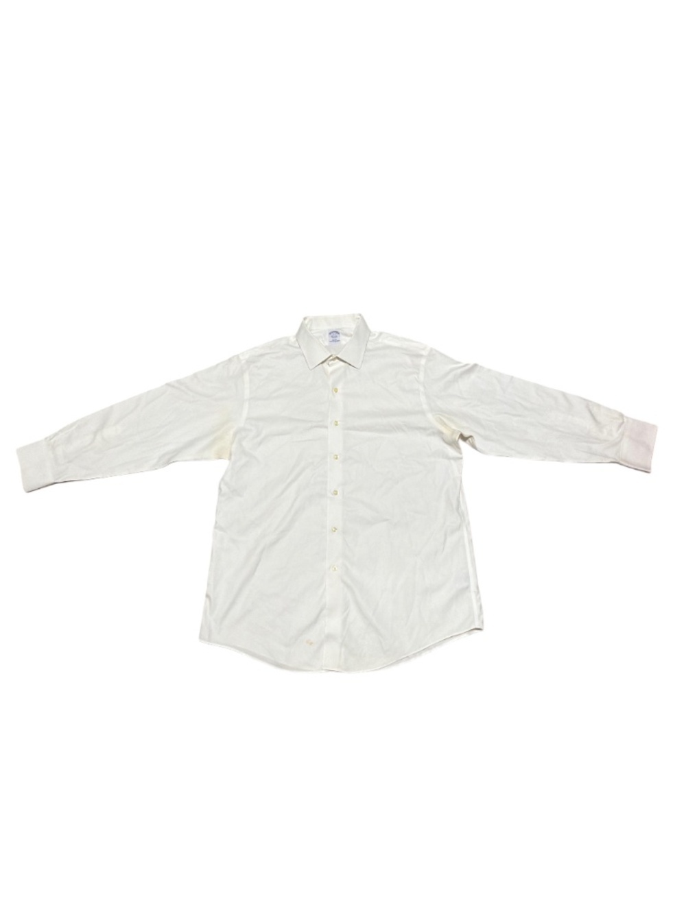 Brooks Brothers Dress Shirt Slim Fit Non-Iron Egyptian Cotton Off White | 17-33